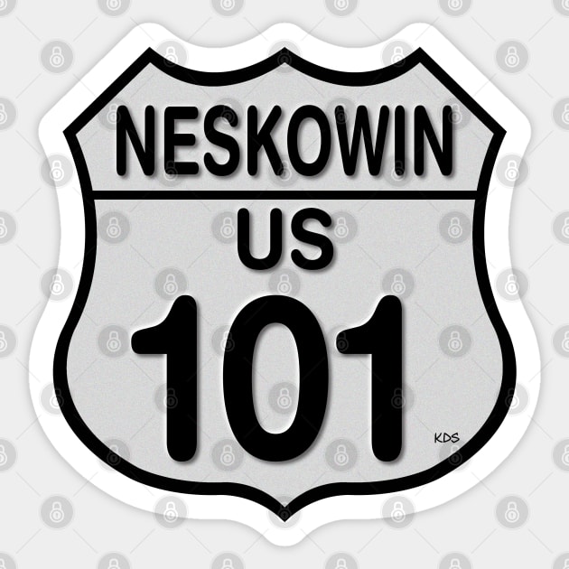 Neskowin, Oregon US 101 Sticker by KDStudio